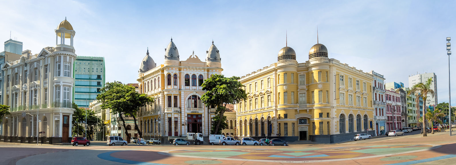 Panoramic view of Marco Zero Square at Ancient Recife district - Recife, Pe...